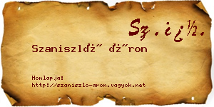 Szaniszló Áron névjegykártya